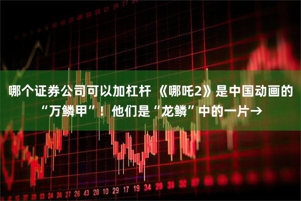 哪个证券公司可以加杠杆 《哪吒2》是中国动画的“万鳞甲”！他们是“龙鳞”中的一片→