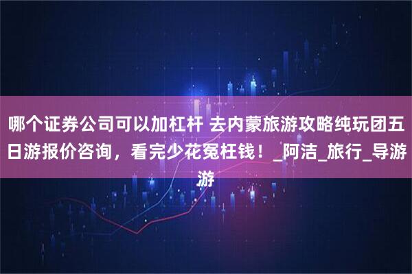 哪个证券公司可以加杠杆 去内蒙旅游攻略纯玩团五日游报价咨询，看完少花冤枉钱！_阿洁_旅行_导游
