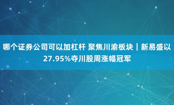 哪个证券公司可以加杠杆 聚焦川渝板块｜新易盛以27.95%夺川股周涨幅冠军