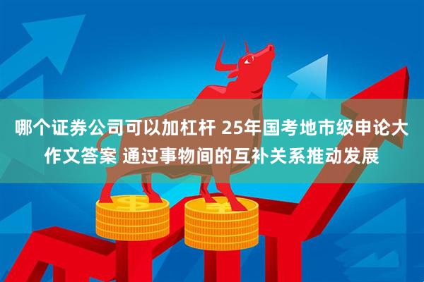 哪个证券公司可以加杠杆 25年国考地市级申论大作文答案 通过事物间的互补关系推动发展